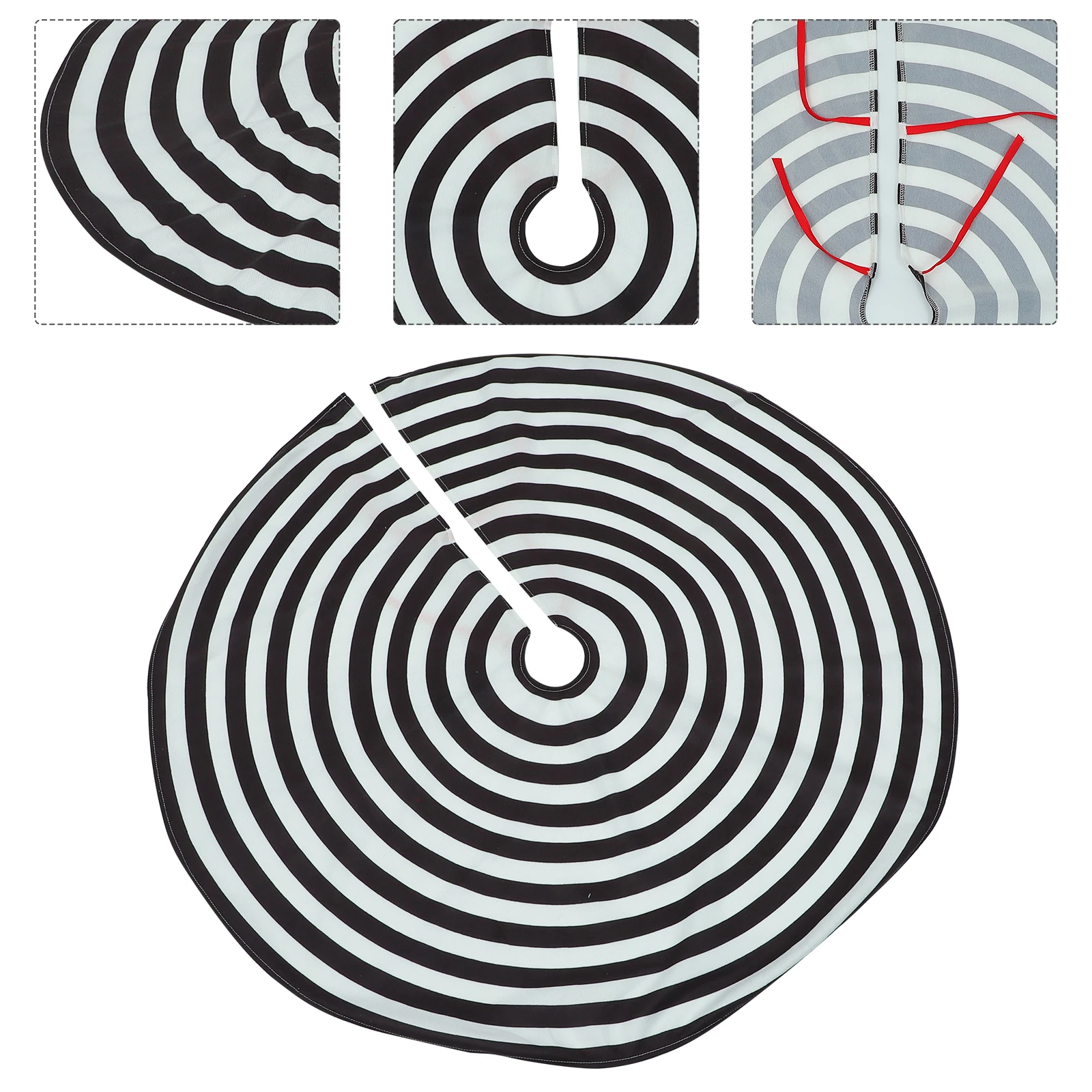 

1 pc Stripe Xmas Tree Skirt Brushed Cloth Floor Mat For Home Party Christmas Tree Pad Rugs Cover Decorative Xmas Floor Use