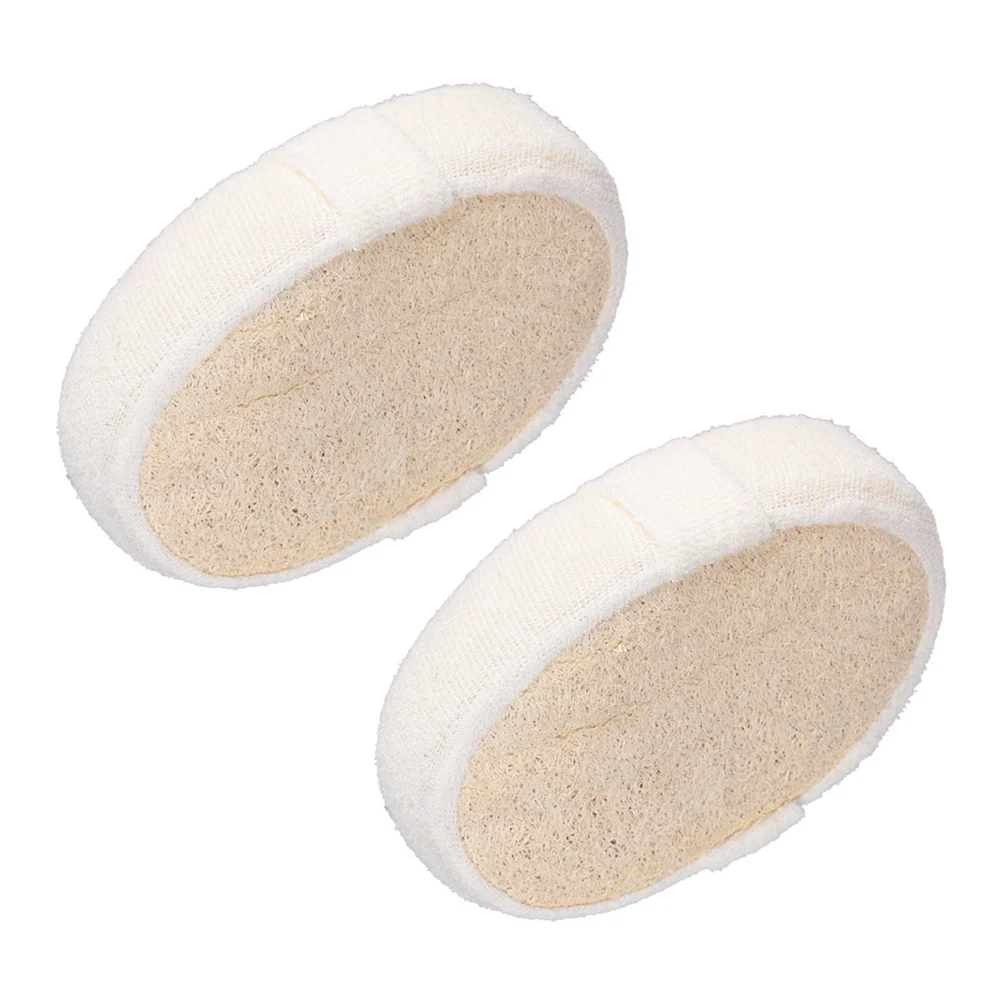 

2Pcs Oval Natural Exfoliating Loofah Sponge Pads Bath Shower Loofah Sponge Pad Skin Exfoliation Remove Rough Skin