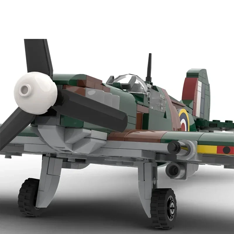 التقنية Moc الطوب نموذج سوبر مارين Spitfire مقاتلة طائرة وحدات اللبنات الهدايا لعب للأطفال لتقوم بها بنفسك مجموعات تجميع