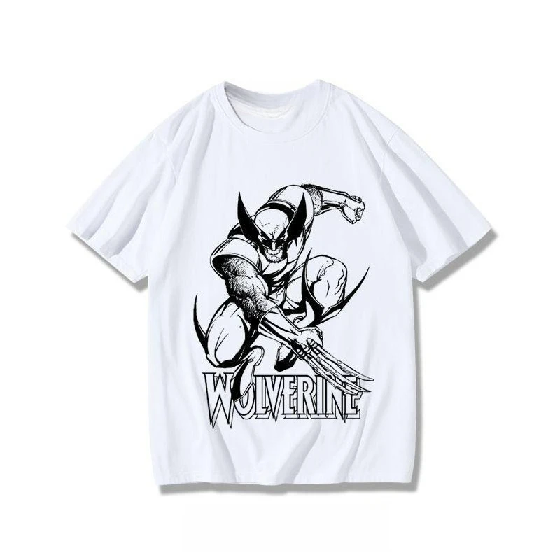 

Marvel Genuine Marvel Iron Man Deadpool Co-branded Van Gogh Starry Night T-shirt Cotton Loose Loose Pop Harajuku Y2K