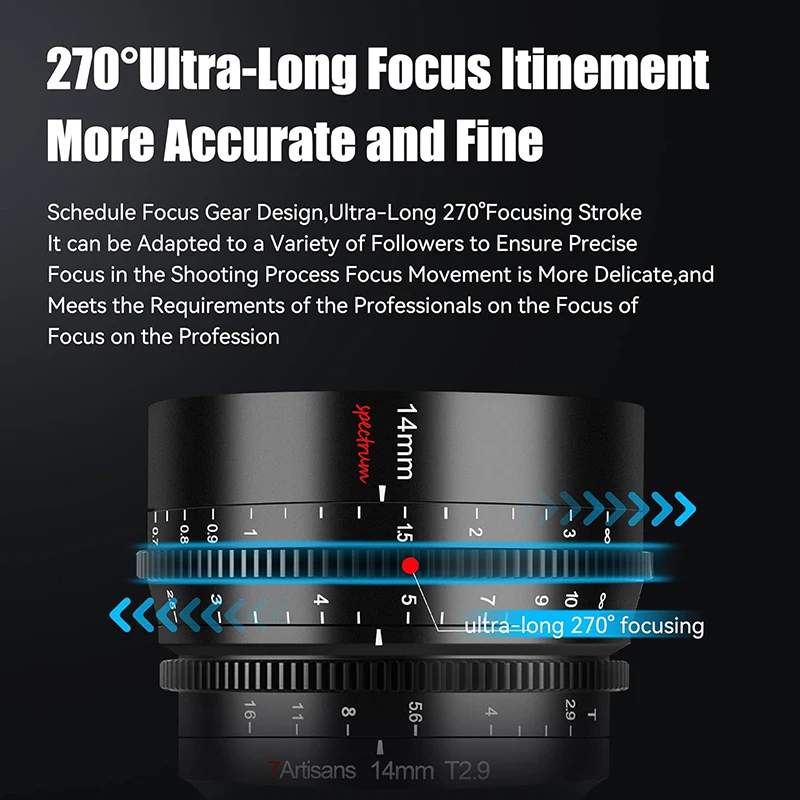 7artisans 14mm T2.9 Large Aperture Full Frame APSH Prime Cine Lens For Sony E Nikon Z Canon RF Sigma L Mount