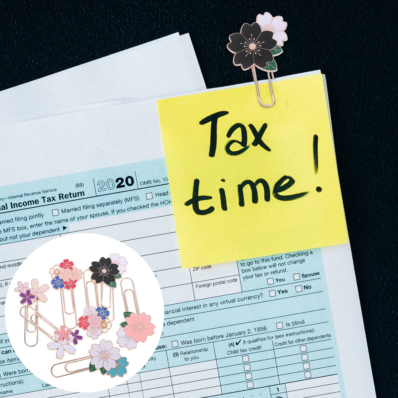 

7Pcs Cherry Blossom Pink Metal Bookmark Paperclips Clips for Students Journaling Office Supplies Metal Book Marks