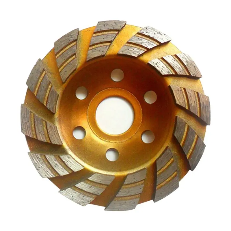ABFU-3X Diamond Angle Grinder Grinding Disc 100Mm Cement Stone Concrete Bowl Grinding Disc Cutting Disc Tool Yellow