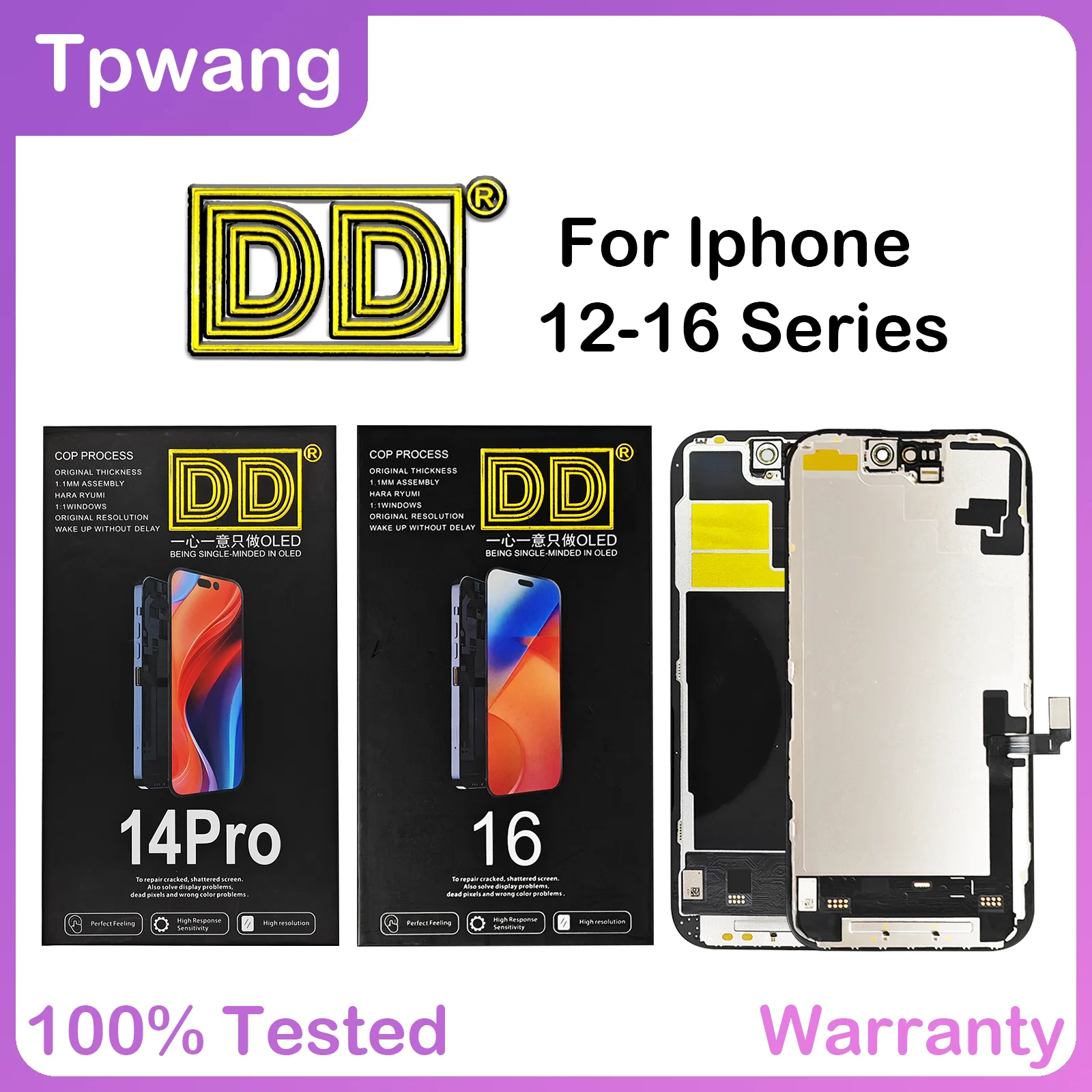 DD Soft OLED Display For iPhone 16Pro 16Promax LCD Display Touch 