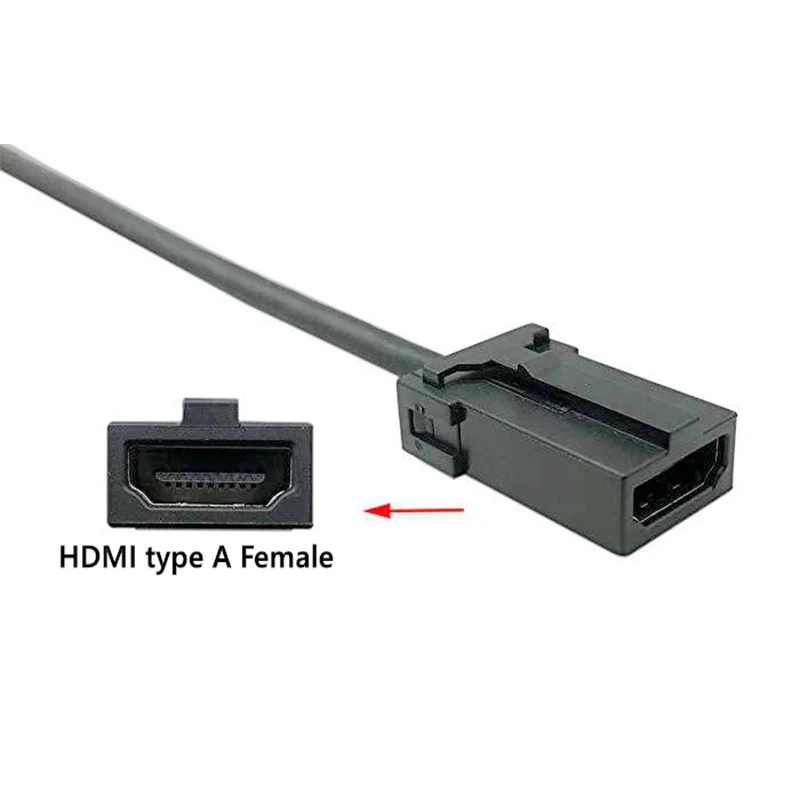 Car HDTV HDMI-Compatible E Male To Type A Female Extension Video Audio Cable with Lock for Automotive A/V Connection System