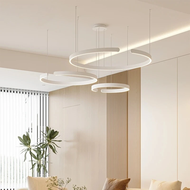 الحديثة Led الثريا إضاءة المنزل غرفة نوم قاعة الدراسة غرفة المعيشة C نمط مصابيح داخلية بريق أسود أبيض نصف دائرة تركيبات