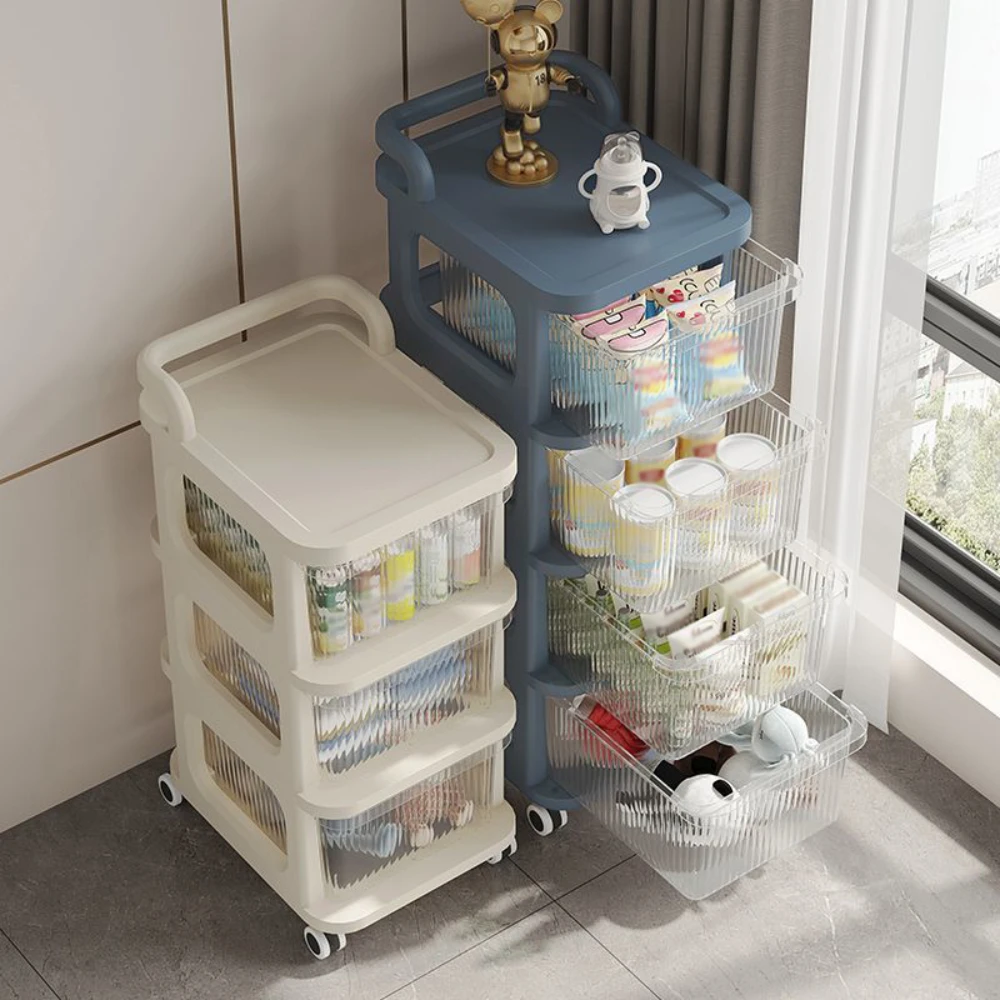 Snack Drawer Storage Rack Multi-Layer Acrylic Transparent Snack Rack Baby Product Storage Cabinet Mobile Toy Small Arrange Cart