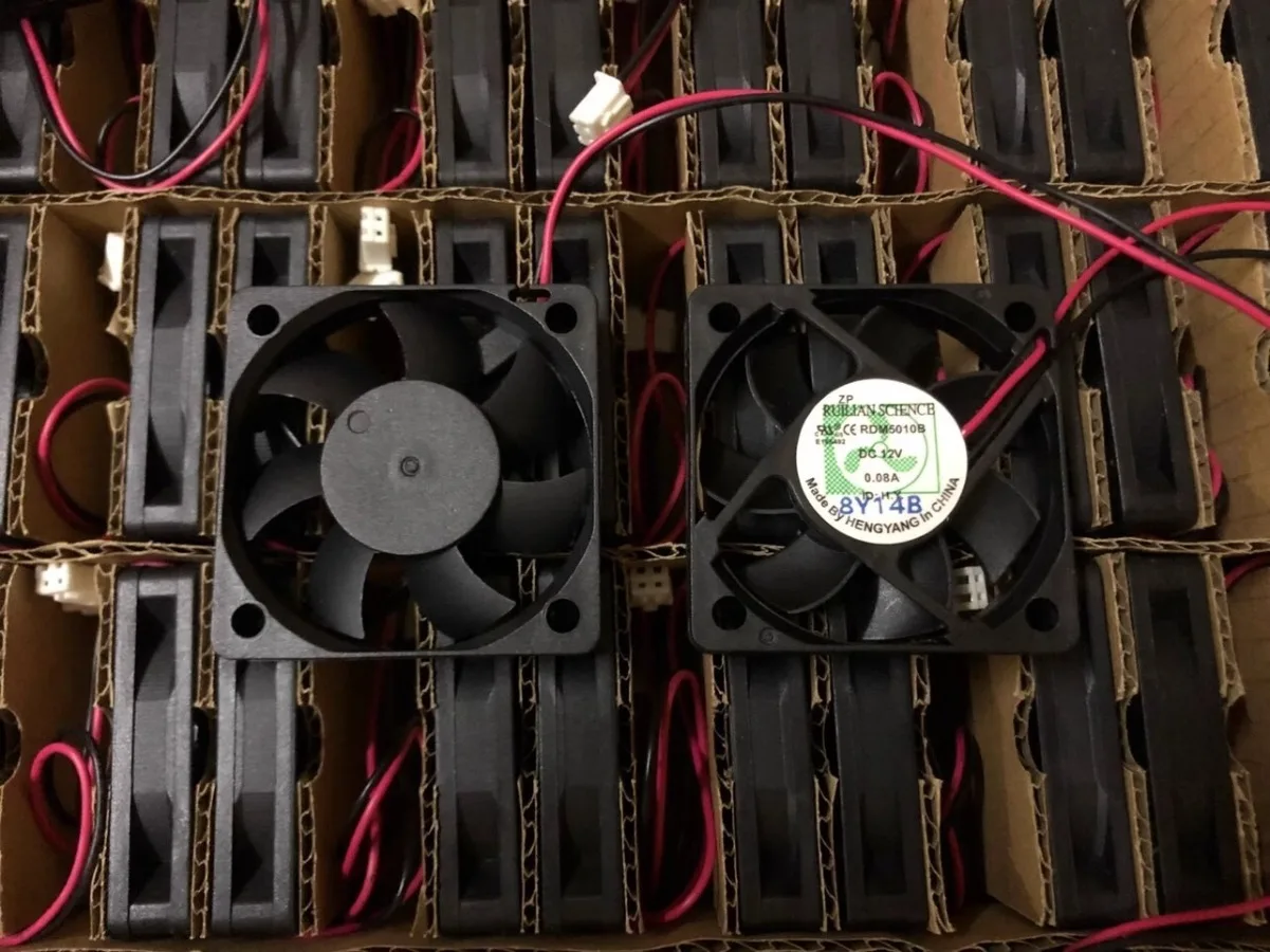 1PCS for  RDN5010B DC12V 0.08A 5010 5CM 2-Wire Dual Ball Ball Cooling Fan