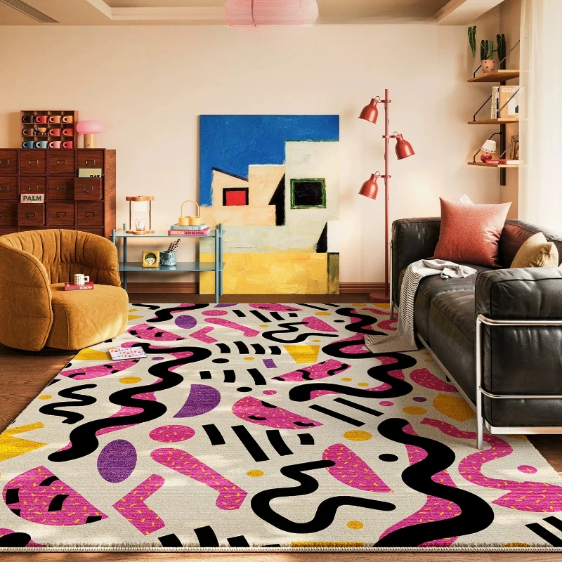 Dopamine Color Bedroom Decor Soft Carpet Large Area Carpets for Living Room Washable Lounge Floor Mat Anti-slip Cloakroom Rug