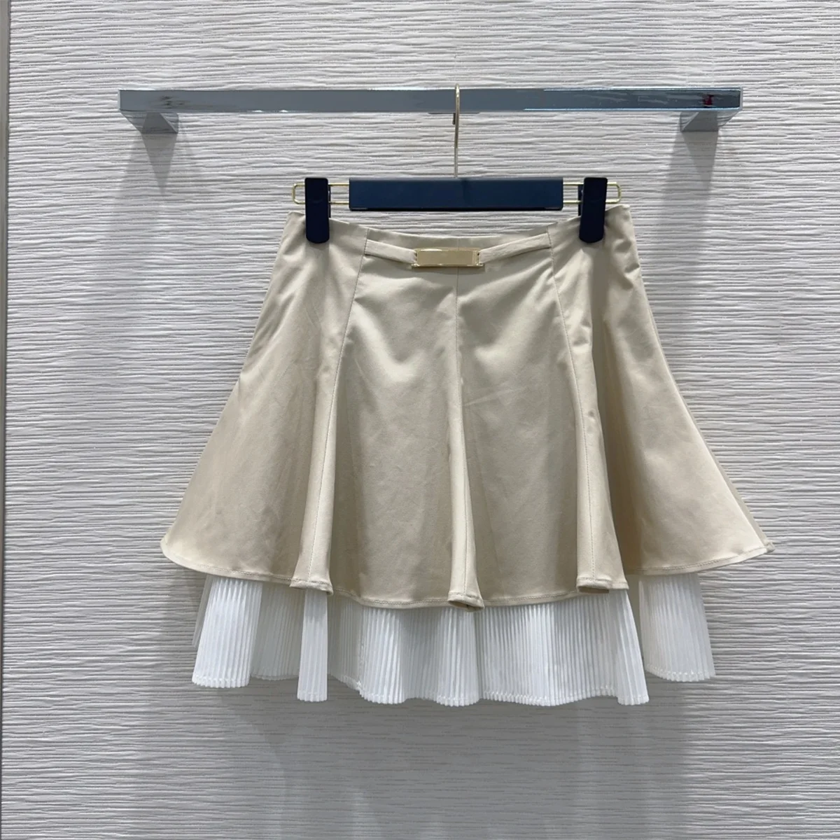 2026 high-quality women's Korean style gentle style apricot colored short skirt--hb731