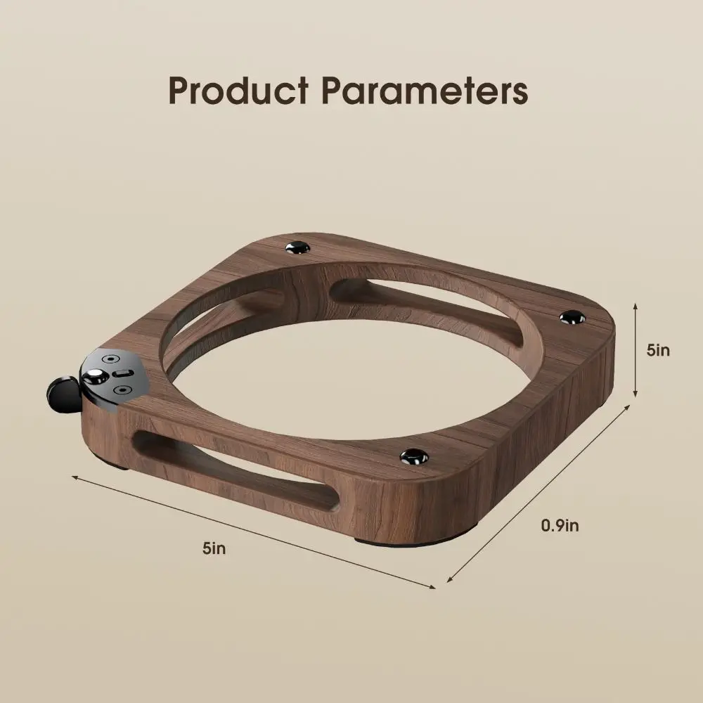 Walnut Wooden Stand Dustproof Cooling Host Mount External Switch Button Heightened Host Base for Mac Mini M4/M4 Pro 2024