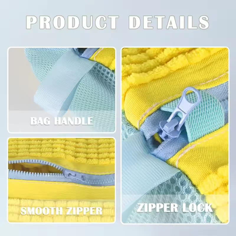 Hochwertiger Mesh-Schuhe-Waschbeutel mit Reißverschluss, weiche Innenausstattung schützt Sneakers und Freizeitschuhe in Waschmaschine und Trockner, perfekt für Reisen und Aufbewahrung, praktisch für den täglichen Gebra – Detail 2