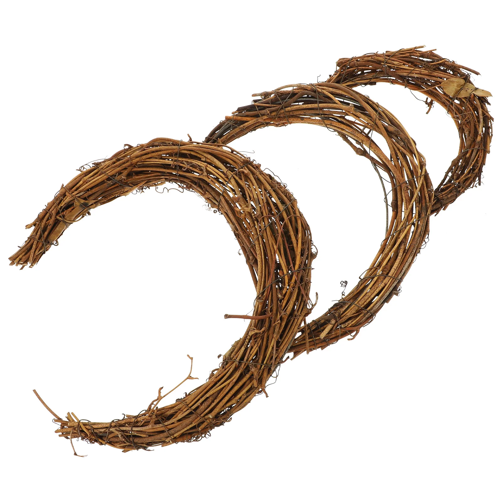 

3 Pcs Smilax Glabra Rattan Moon for DIY Wreath Nativity Ornaments Circle Dream Catcher Ring House Decorations Home