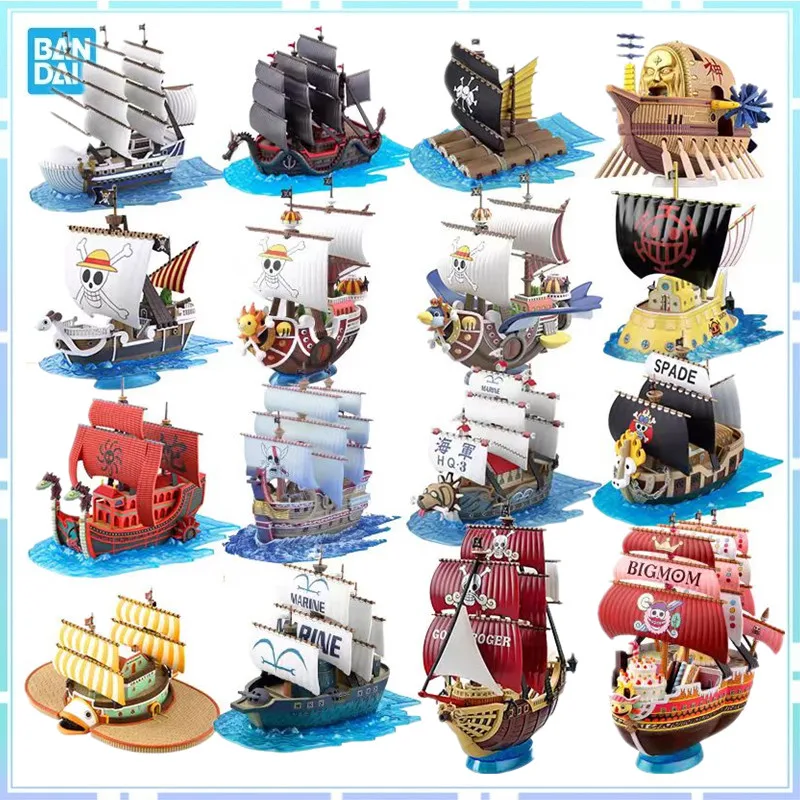 Bandai Original Anime One Piece Pirate Ship Merry Thousand Sunny Enel Ark Shanks Wind Granma Perfume Yuda Grand Action Model Toy