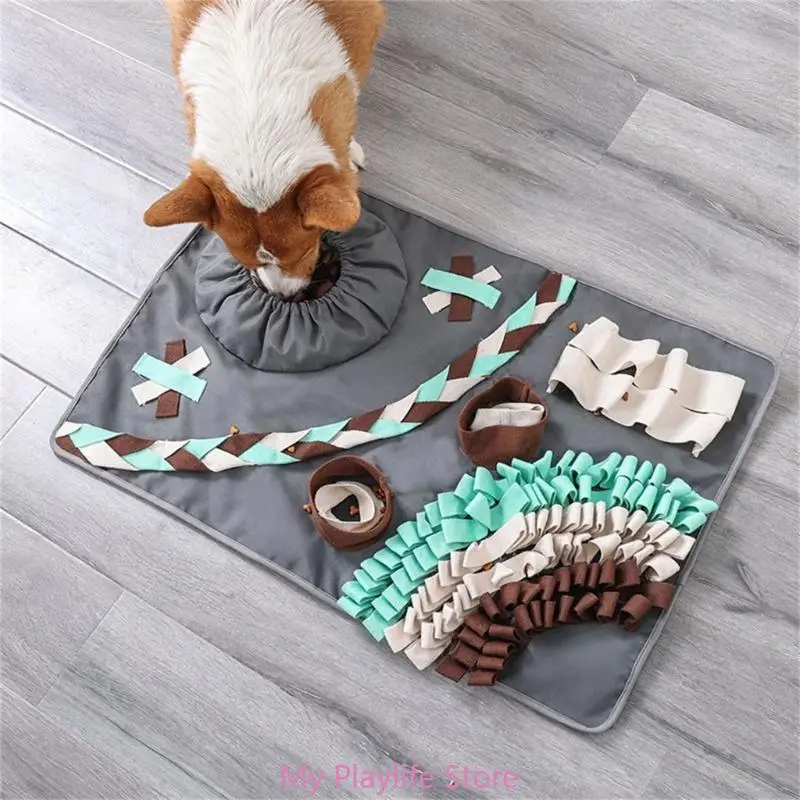 

Pet Dog Snuffle Mat Nose Smell Training Sniffing Pad Dog Puzzle Toy Slow Feeding Bowl Dispenser Treats Pad Washable