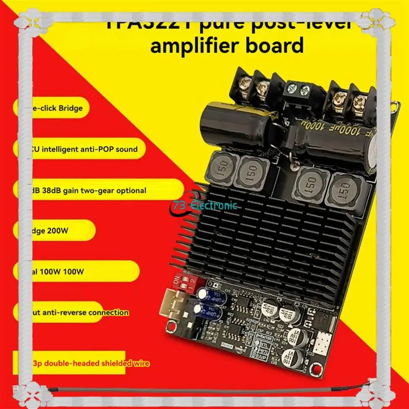 Modul Papan Amplifier Digital 2X Pengiriman 24 Jam 2001 Pure Rear Stage High Power TPA3221 Stereo 100Wx2 Bridge Mono 200W