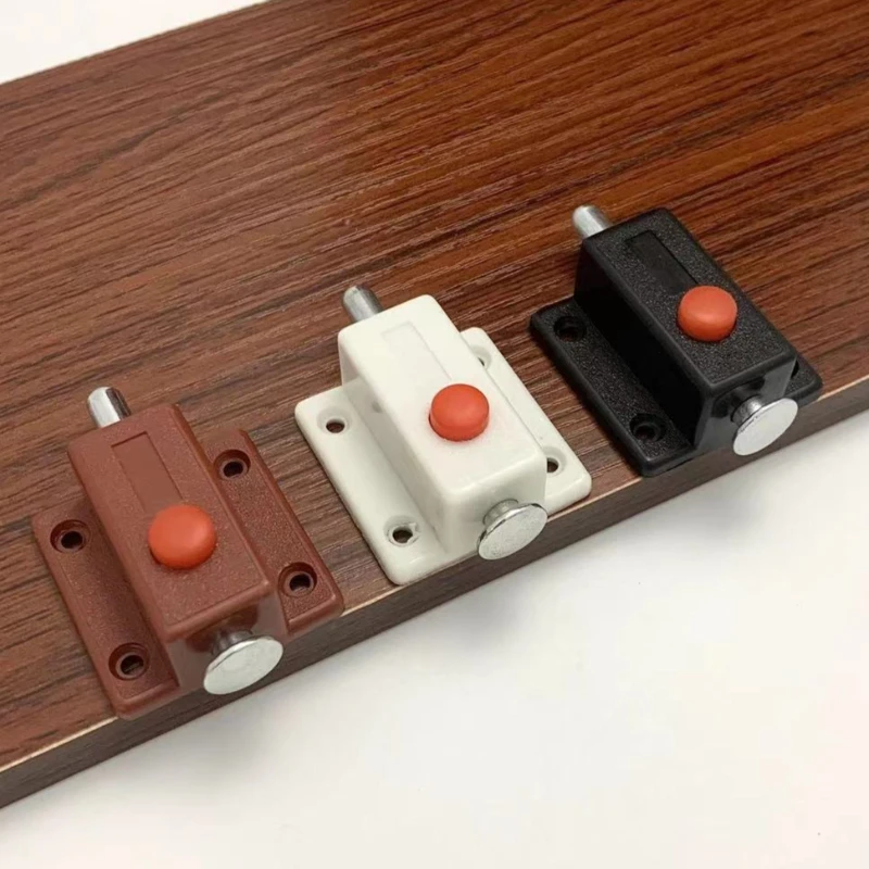 

Automatic Plastic Button Spring Latch Triangle Cabinet Window Door Lock Wooden Door Fastener