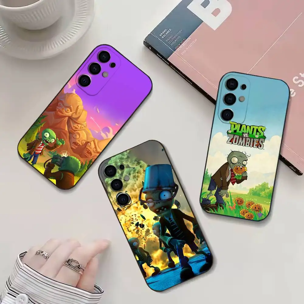 Game P-Plants VS Z-Zombies Strategy Phone Case For Samsung S26,25,24,23,22,30,21,10,9,Ultra,Plus,Lite Black Soft Case