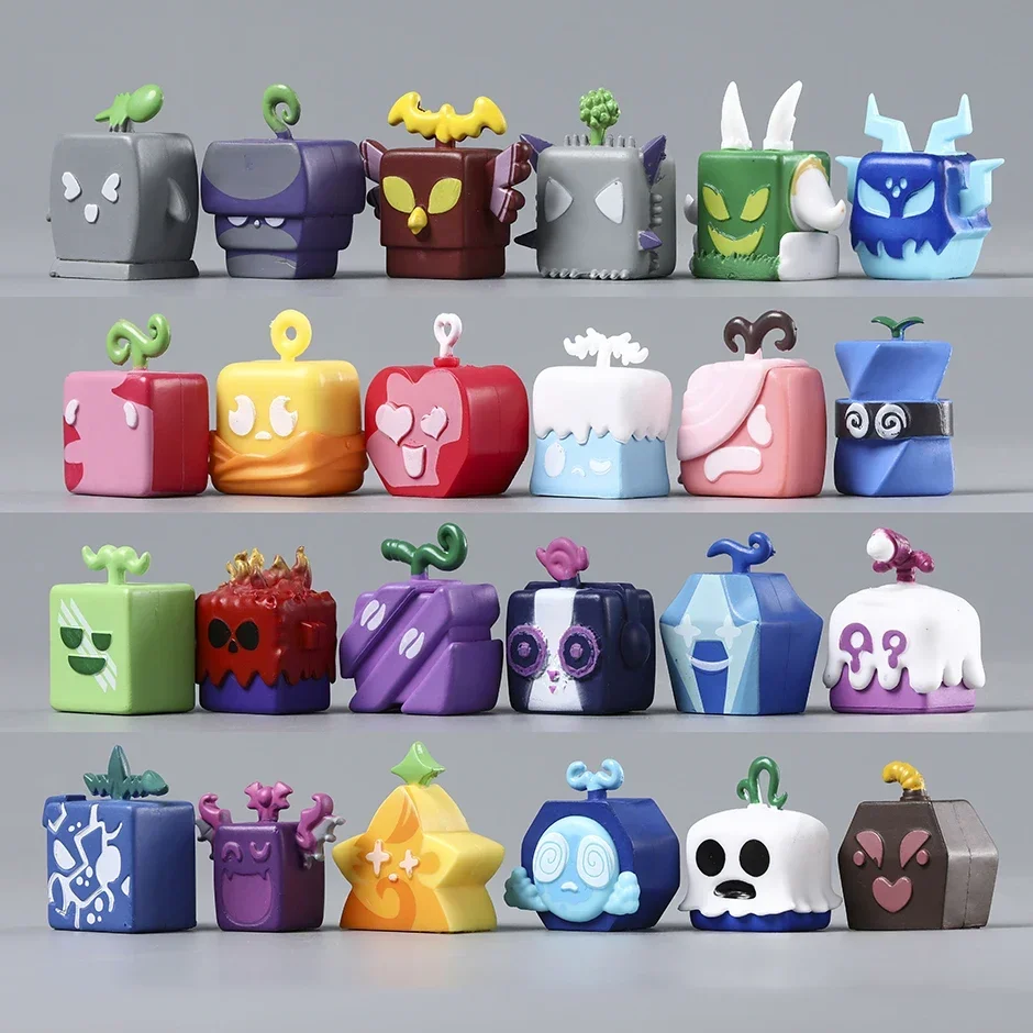 لعبة Blox Fruits شخصية لطيفة صغيرة من مادة PVC ألعاب تمثال 24 قطعة/المجموعة