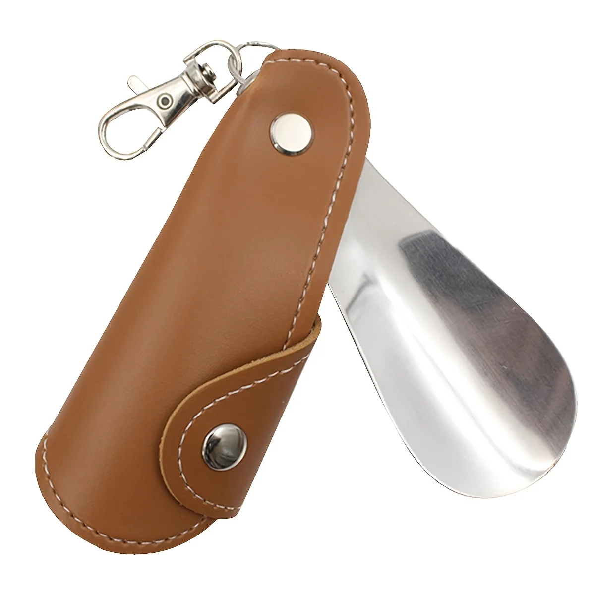

1PC Portable Keychain Shoe Horn,Stainless Steel Foldable Shoehorn for Home Travel,Stylish Design with Sturdy Metal Build