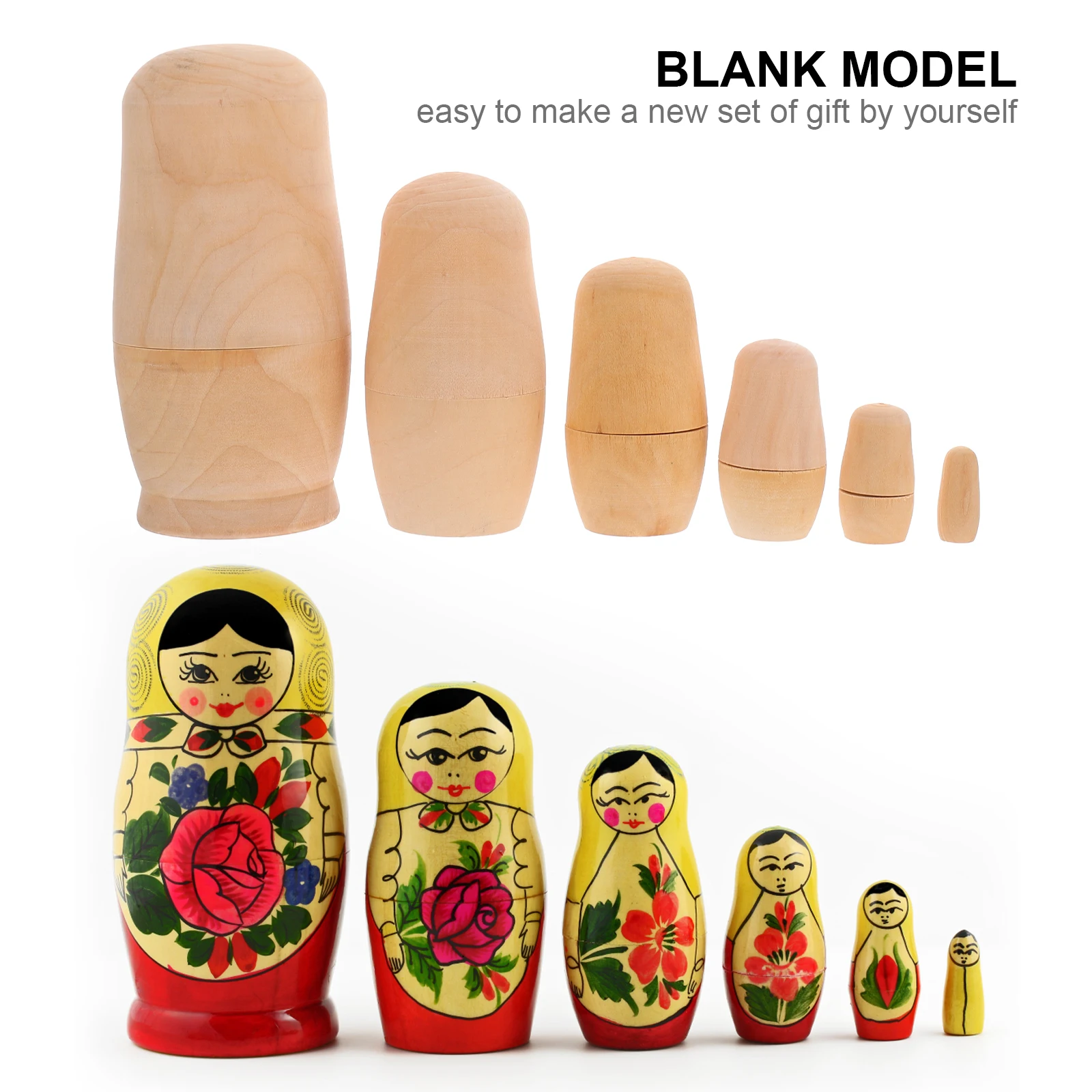 

Wooden Craft Set Blank Painting Base Semifinished Set Creative Handcrafted Art