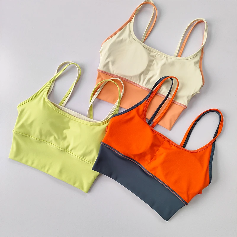 Sports Bra Women Summer Shock-absorbing Gathering Double Breast Strap Yoga Vest Quick Drying Anti Sagging Shaping Fitness Bra