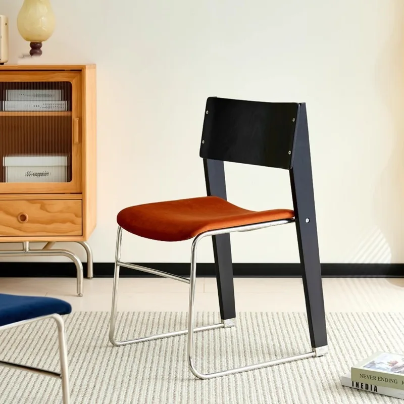 

Vintage dining chairs, home backrest , vintage designer single , café negotiation , light luxury makeup chairs