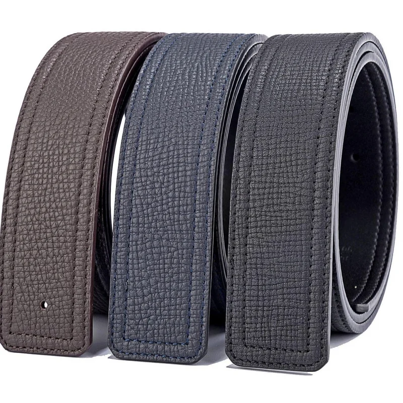 Genuine Leather Belt forMen4.0cm/1.45in Buckle Replacement Strap Double-Sided Full-Grain Cowhide with Palm Grain & Round Holes U