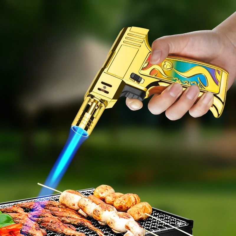 

New Fashionable Outdoor High Power Lighter Portable Windproof Jet Flame Inflatable Moxibustion Cigar Barbecue Lighter