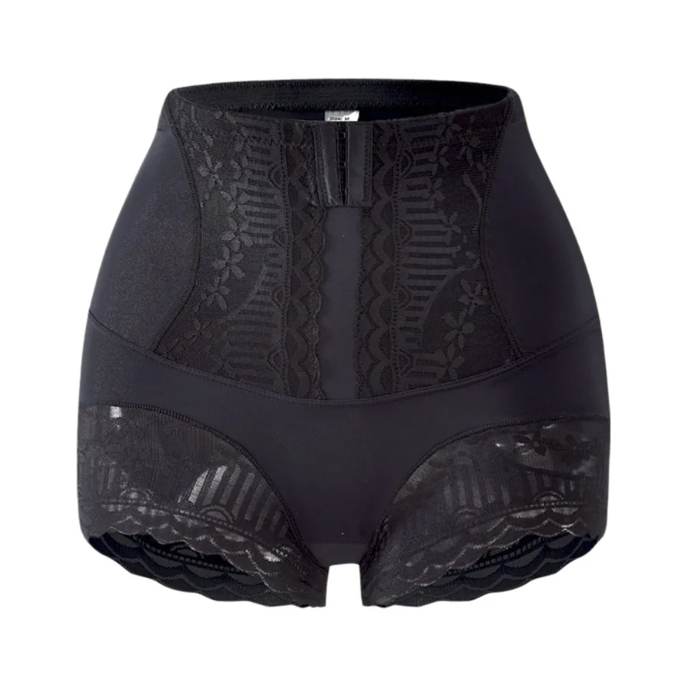 High Waist Lace Shapewear Panties with Buckle Base Layer Boyshorts Butt Lifter Briefs Waist Trainer Belly Contracting