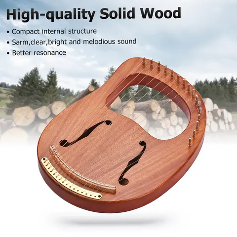 Harpe Lyre en bois WH-16 C Tone16 cordes métalliques, Instrument à cordes en bois massif avec sac de transport, clé de réglage, nettoyage de rechange St