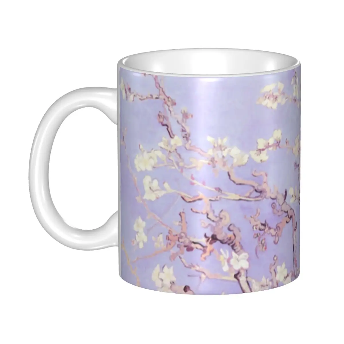 Vincent Van Gogh Almond Blossoms Lavender Coffee Mugs DIY Customized Artwork Ceramic Milk Tea Mug