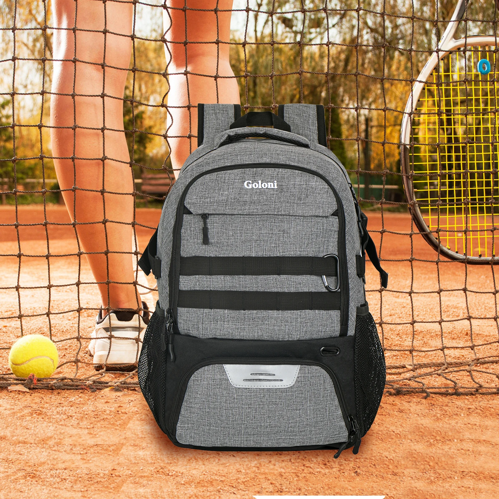 Tennis Backpack 2 Rackets with Ventilated Shoe Compartment Which Can Hold Shoes Up to Size 11-12