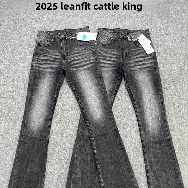 

Мужские джинсы Cleanft Water Wa Slim Fit High Street, джинсовые брюки 57 Denim, молодежные модные прямые джинсы Bell Bot