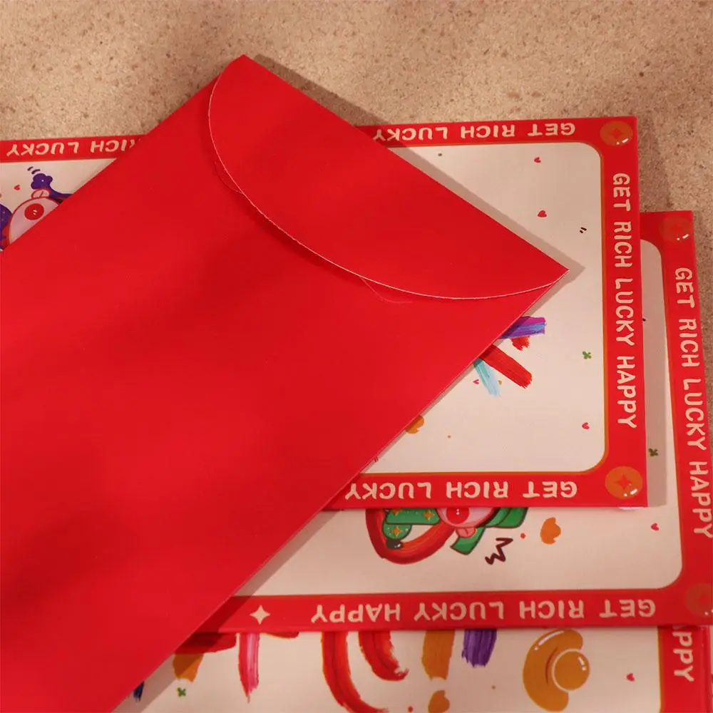 

6pcs God of Wealth 2025 Red Envelopes Chinese Style Blessing Snake Year Red Envelope Traditional Hongbao Lucky Money Packets