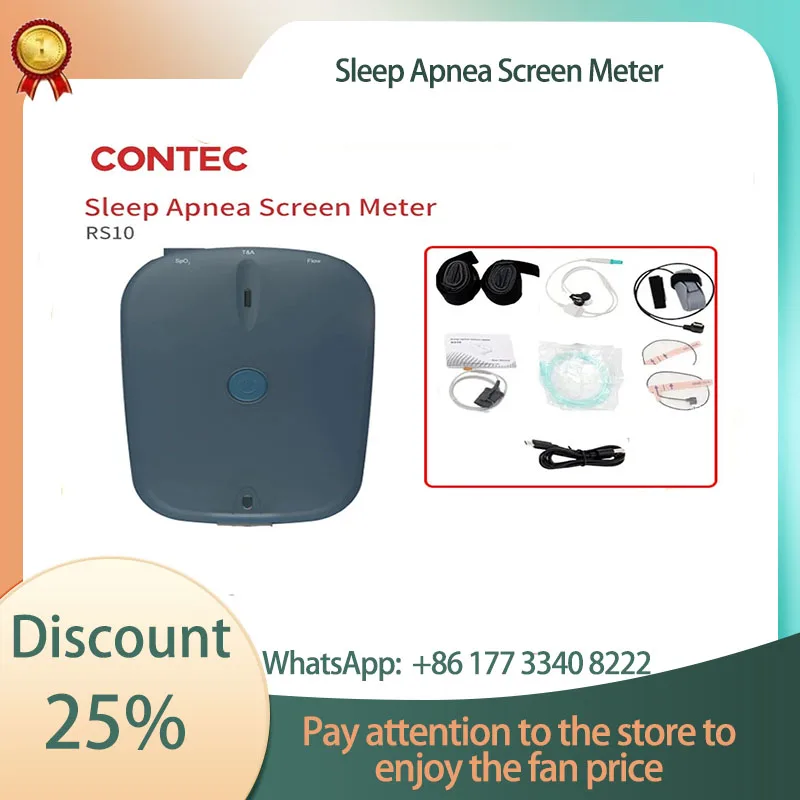 Contec RS10 Sleep Apnea Screen Meter Spo2 PR Nasal Airflow Monitor Free PC Software Respiration