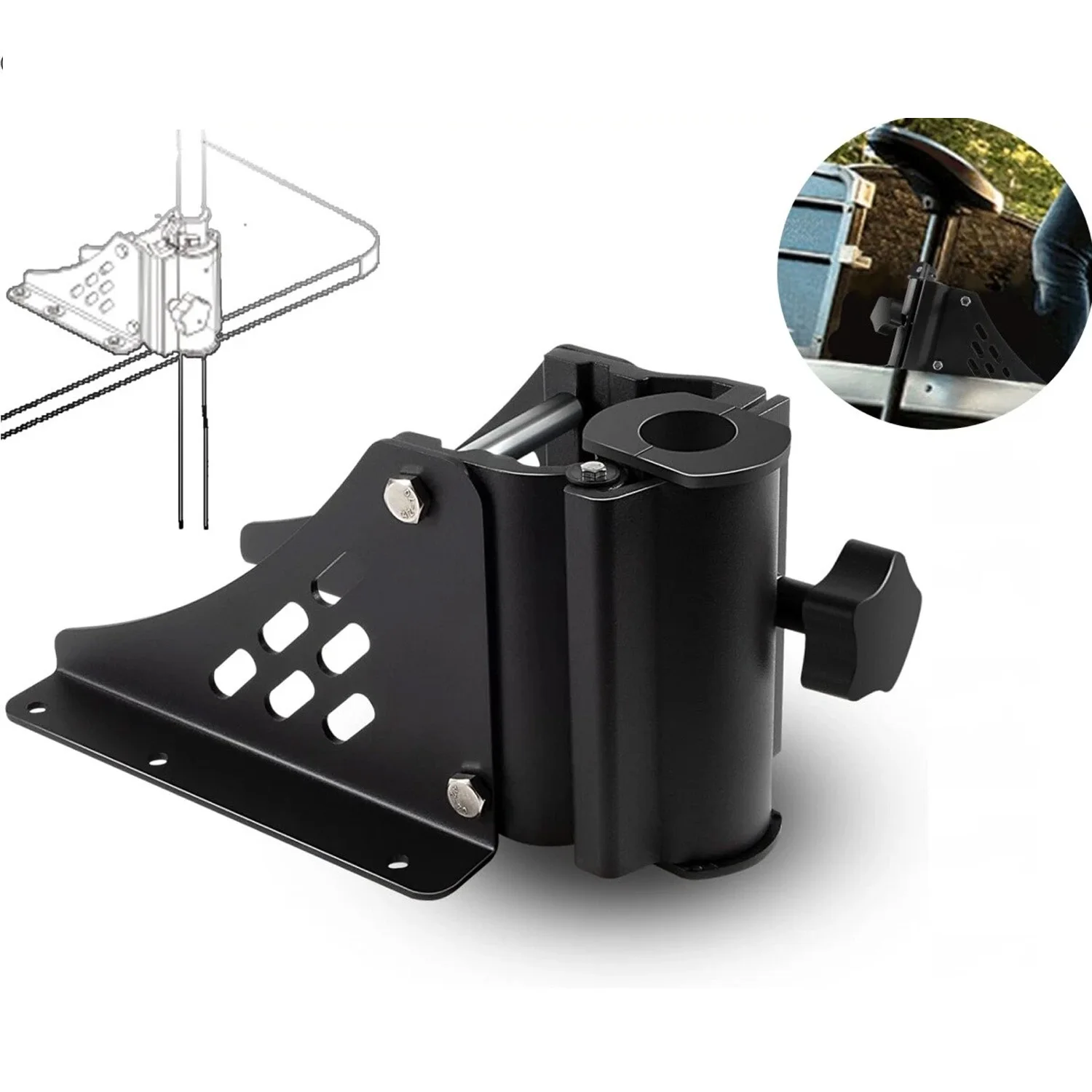 

Newport Vessels Pontoon Trolling Motor Mount Universally Fit for Shaft with 1.15" - 1.25" in Diameter