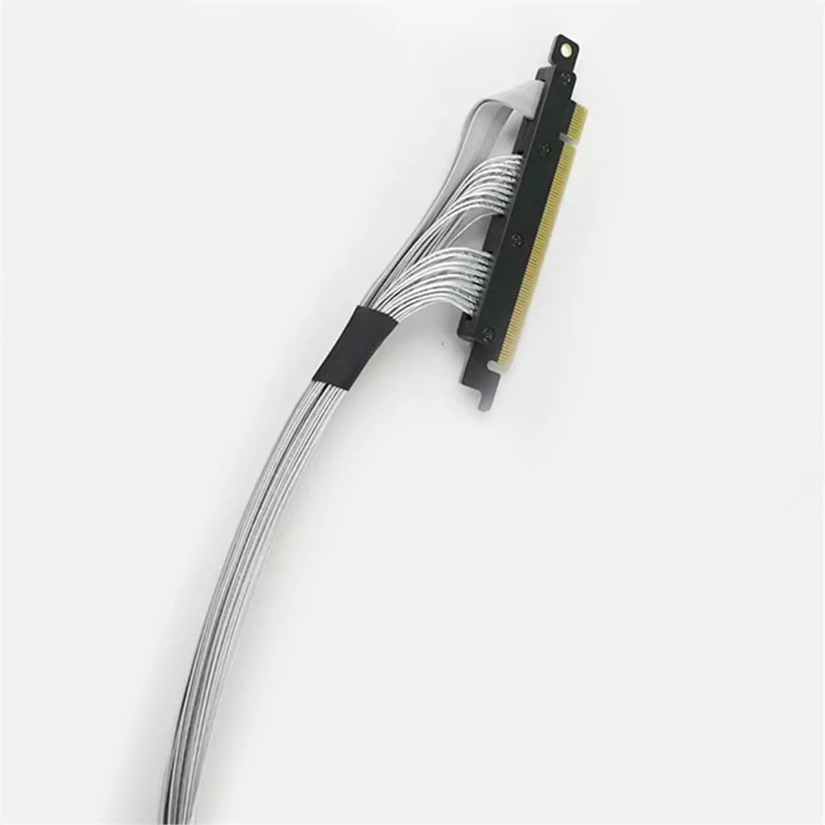 

【To&On-e】 PCI-E 4.0 X16 Server Graphics Card 90-Degree Extension Cable Braided Mesh Silver-Plated Wire GPU Adapter Cable
