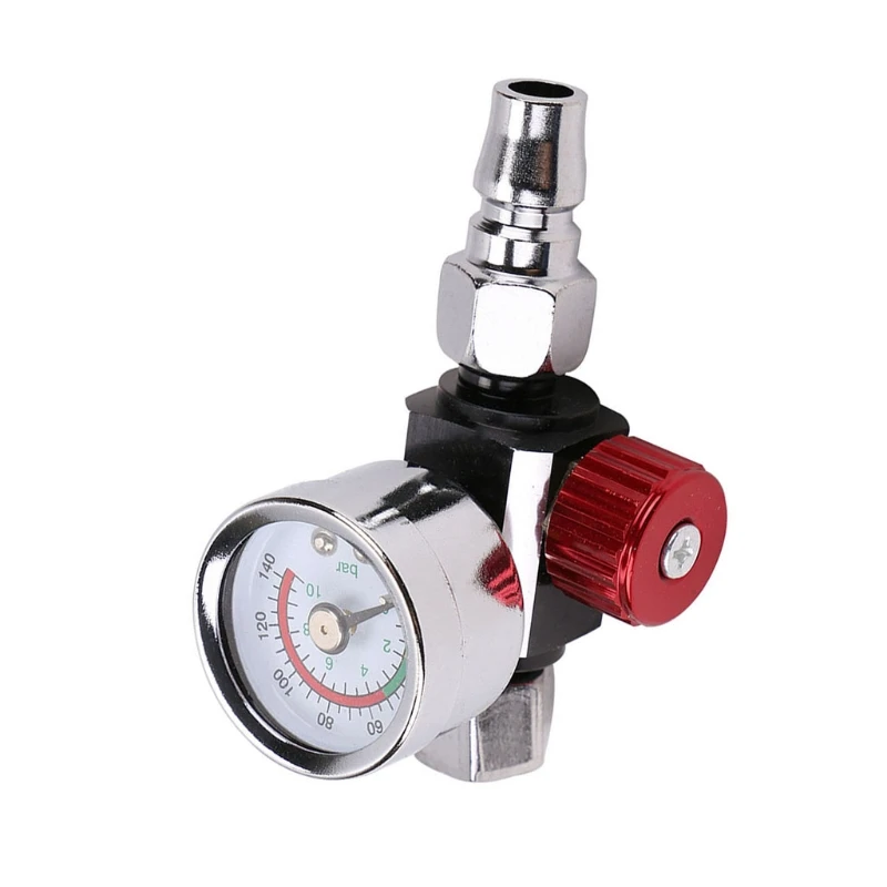 1/4 inches Air Pressure Regulator with Gauge 0-140PSI Air Flow Control Adjusting for Valve Air Tools Use Professional To