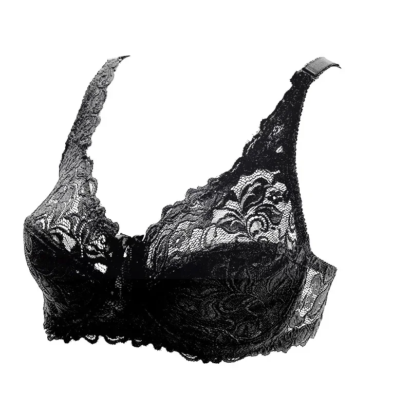

Sexy Lingerie Push Up Bra Large Bra Cup Ultra-thin Lace Bra Anti-glare Breathable Summer Spring Crop Top Women's Underwear