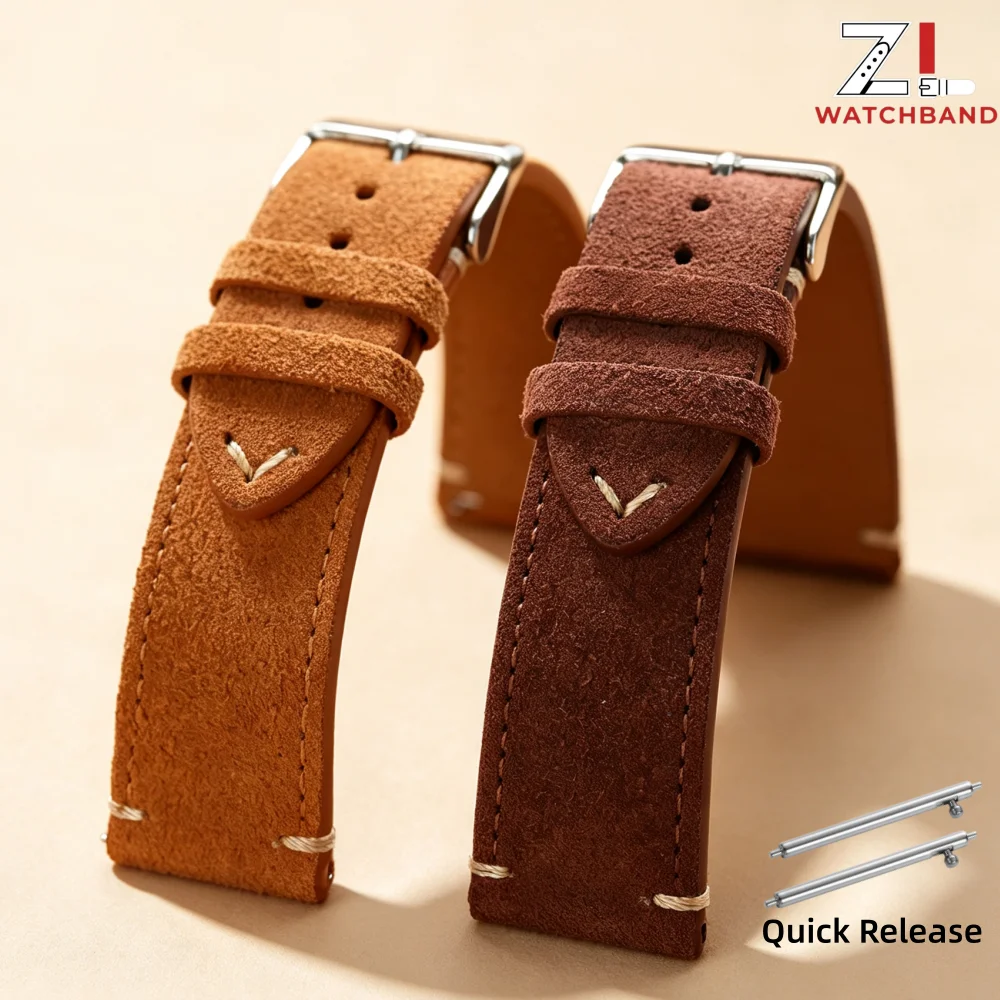 Suede Strap Watch - حزام ساعة من الجلد الطبيعي المدبوغ