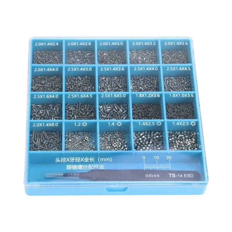 Glasses Repair Tool Glasses Screws, Frame Repair Screw Set, Frameless Nut Nut Gasket Tweezers