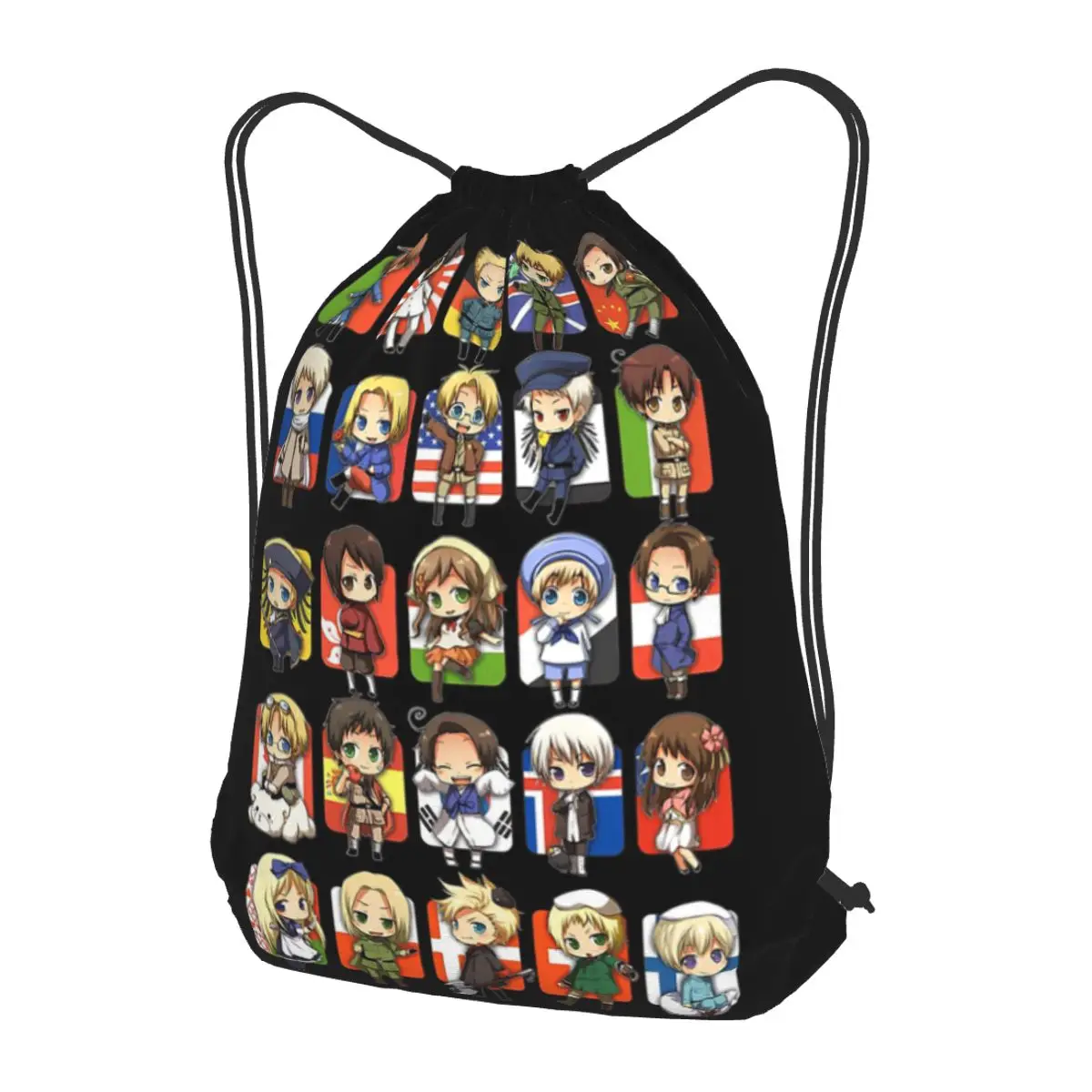 

Hetalia Group Backpacks Fashion Drawstring Bags Sports Bag Book Bags for Man Woman School