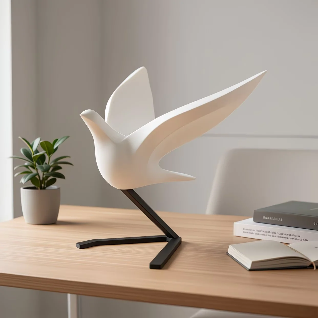 Flying Dove Statue Featuring A Modern Minimalist Design It Serves As An Excellent Home Decoration