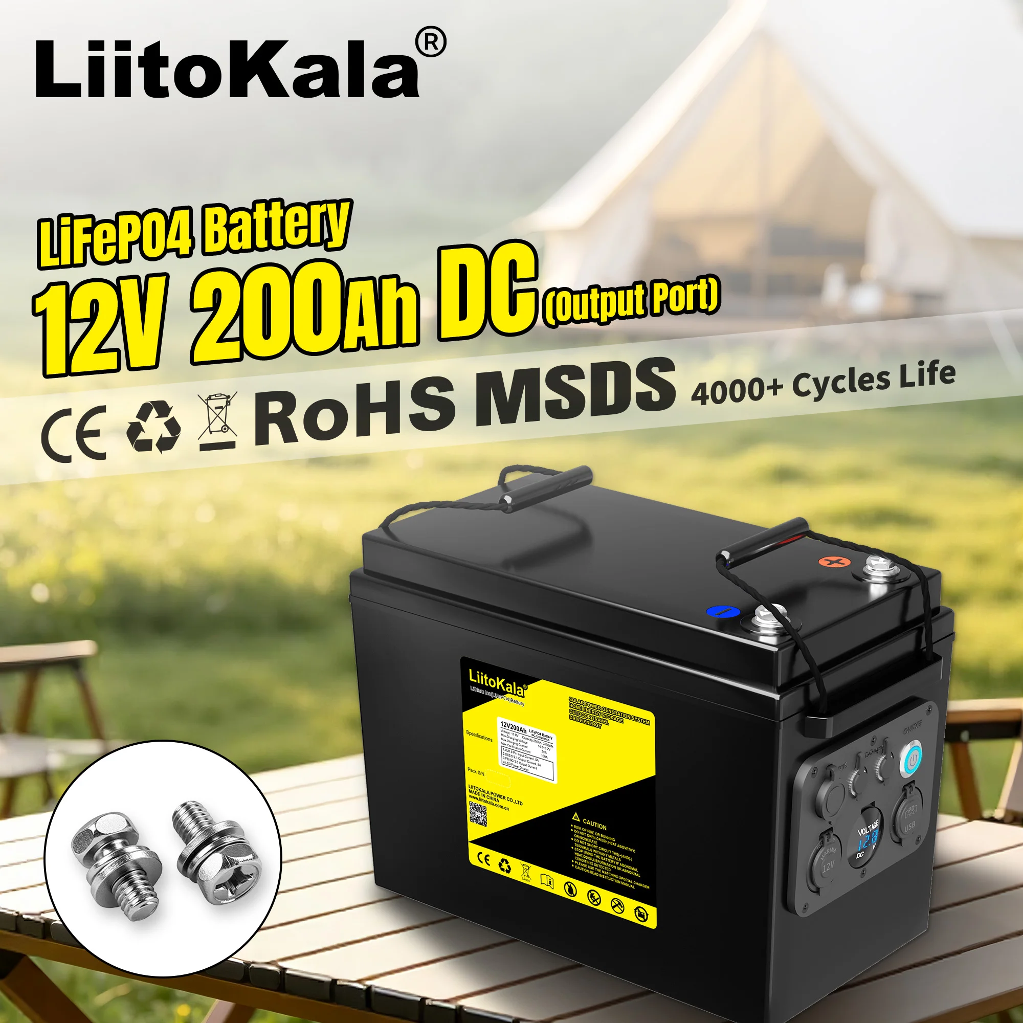 LiitoKala DC 12V 150Ah 200Ah LiFePO4-Batterie mit Multifunktionsplatine, Upgrade für Lithium-Tiefzyklusbatterien, integriertes BMS für Wohnmobile, Solaranlagen, Marine, Trolling-Motoren,