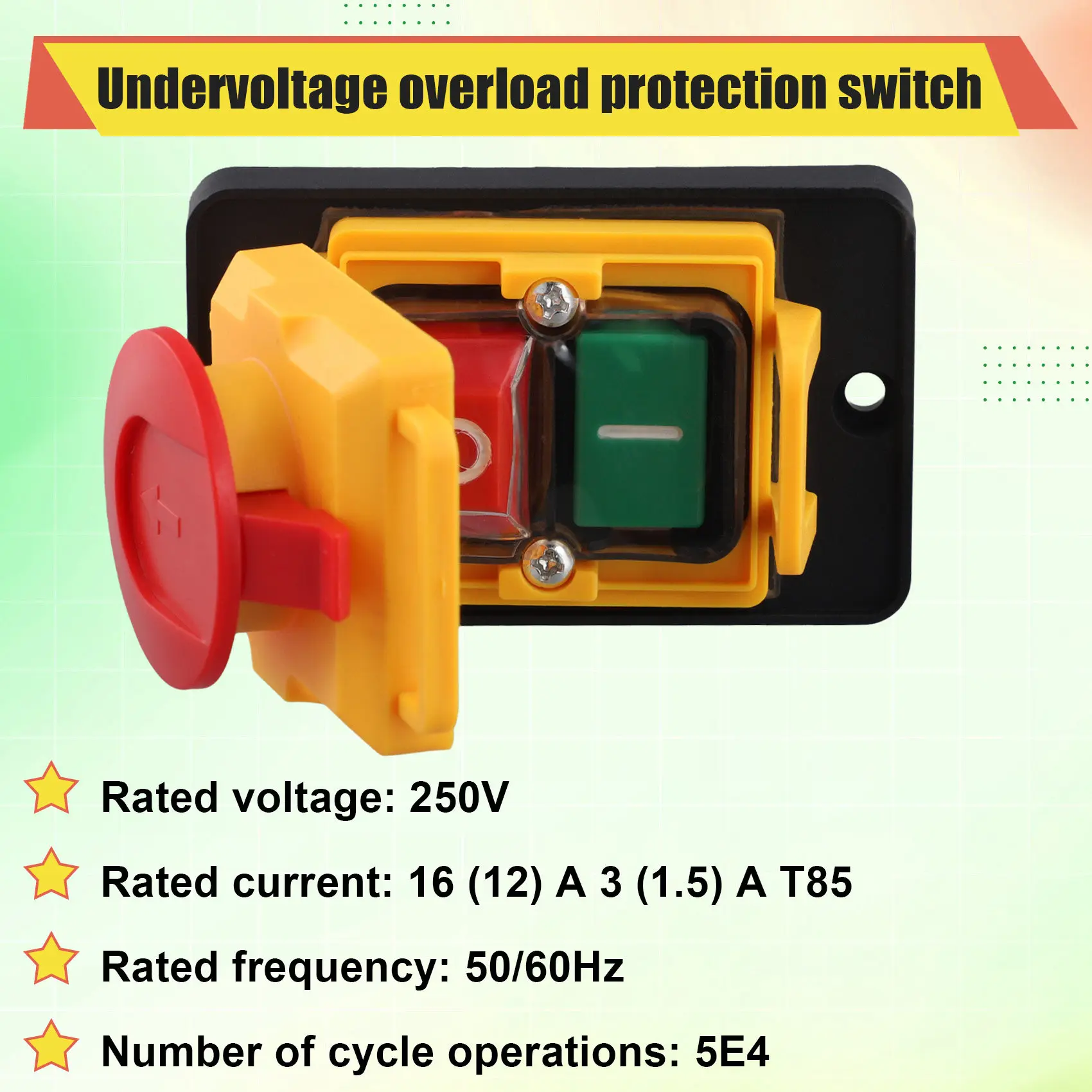التبديل الكهرومغناطيسي زر التبديل المغناطيسي KJD12 16A 250 فولت أداة السلطة الجهد المنخفض الزائد حماية التبديل