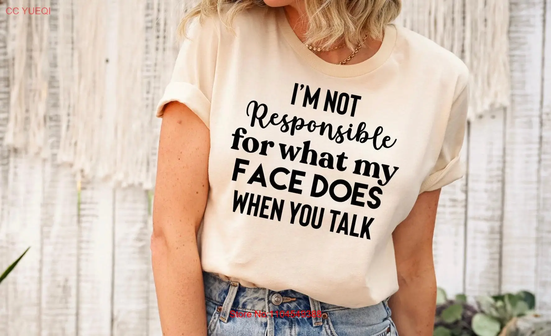 

I'm Not Responsible For What My Face Does When You Talk T Shirt Quote Sarcastic Smartass Funny Sarcasm