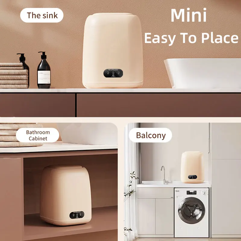 غسالة صغيرة للملابس الداخلية ملابس الأطفال غسالة صغيرة أوتوماتيكية بالكامل غسالة محمولة مع مجفف دوار 9 لتر