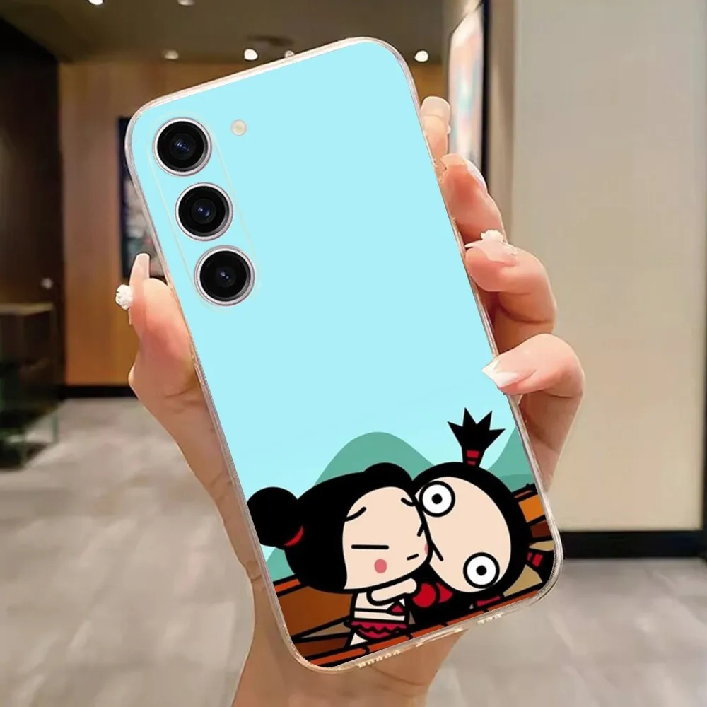 Cartoon P-Pucca Garu  Phone Case For Samsung Galaxy A71,70,52,51,40,31,50,30S,21S,Note20 Transparent Cover