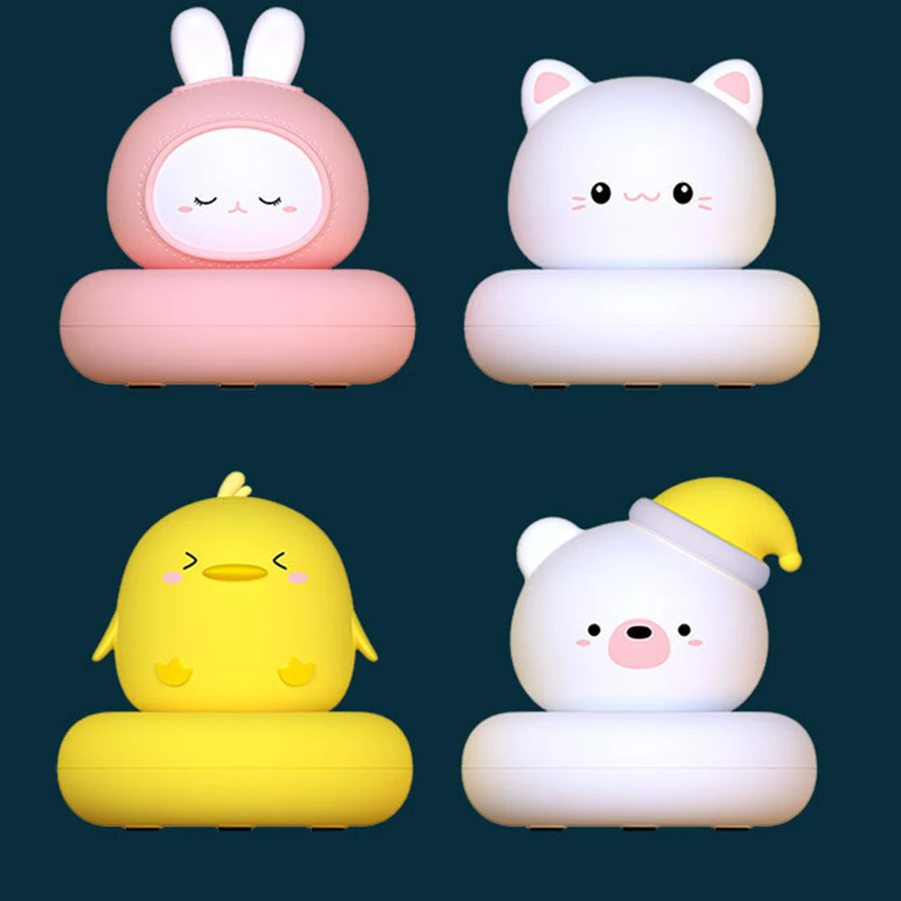 Cartoon Animals Night Light Children's Night Light Bear Rabbit Baby Nightlight for Baby Kid Bedroom Decoration USB Led Lamp
